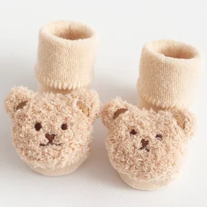 Trendy Warm Comfy Soft Silicone Sole Breathable Cotton Walking Anti slip Baby Toddler Sock Shoes