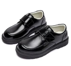 USA Black School Shoes Kids Full Size 26-43 Slip-on Formal Children Occasion Shoes Matt PU Leather Dress Shoes