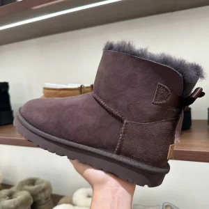 Uggs Princess Bow knot Warm Winter Snow Boots for Kids&Girls&Woman Fashion Faux Suede Fur Ankle Bootie