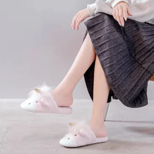 Unicorn Custom Plush Slippers Home Ladies Indoor Slipper Kids Winter Warm Shoes