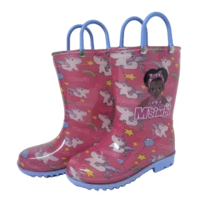 Unicorn Kids Fuchsia PVC Waterproof Boots Handle