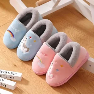 Unicorn Kids Indoor Slippers Winter Warm Cotton Flip Flop Shoes for Toddler Boys and Baby Girls House Children’s Slipper