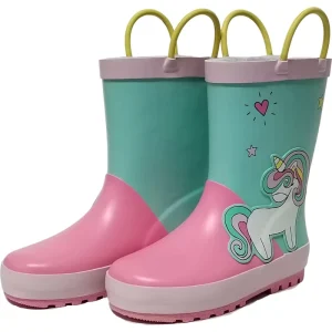 Unicorn Printed 100% Waterproof Rubber Rain Boots for Children