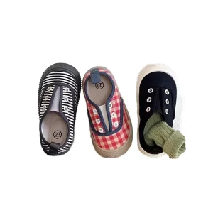 Unisex All match Fashion Casual Canvas Kids Shoes for Spring Summer Elastic Band Slip ons Non slip Flat Walking Children’s Shoes