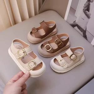 Unisex Baby Soft Sole Toddler Shoes Tooling Foot Protection Anti kick Beach Sandals 1 3 Years Old Hook Loop Closure Rhinestone