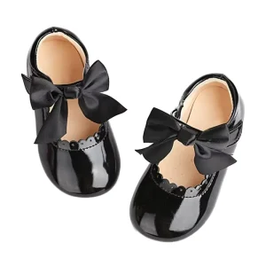 Unisex Casual Flat PU Leather Shoes for Baby Toddler Girls Fashionable Insole Rubber for Running
