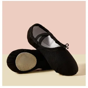 Unisex Children Adult Lace up Canvas Soft Sole Ballet Shoes Cat Paw Design Yoga Dance Shoes