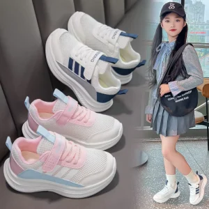 Unisex Children’s Casual Sneakers Spring Summer Mesh Design Breathability Sports Shoes for Walking Kids