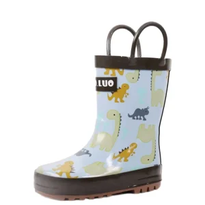 Unisex Colorful Stripes Printed Rubber Boots for Kids Boys Rain Boot for Spring Summer Autumn Winter