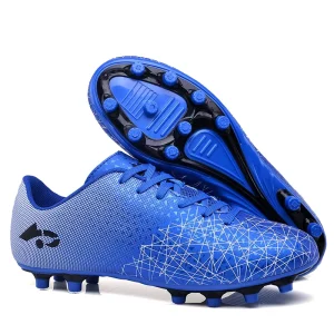 Unisex Football Training Shoes for Adults Kids PVC Upper Breathable Mesh Lining Durable Rubber Outsole School Practice Match Use