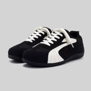 Unisex German Training Shoes Lace Up Mesh Breathable Sports Casual Shoes with Soft Soles and Low Heel for Great Comfort