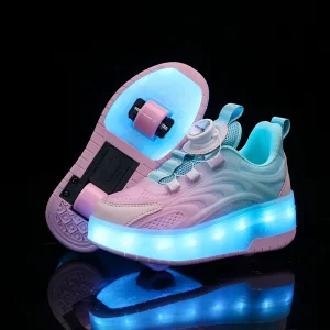 Unisex Illuminated Roller Skate Shoes Kids Breathable Comfortable EVA Midsole Mesh Upper Custom Logo Available OEM ODM Model