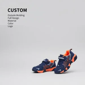 Unisex Kids Breathable Mesh Sports Shoes with Hook and Loop Strap Non slip Casual Footwear Factory Custom Design