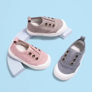 Unisex Kids Casual Sneakers with Elastic Slip Design Metal Eyelet Detail Fully-Customizable Colors & Printed Patterns