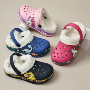 Unisex Kids Eva Clog Slippers Model 8968 Winter Outdoor Fashion Trend Anti-Collision Warm Non-Slip Cute