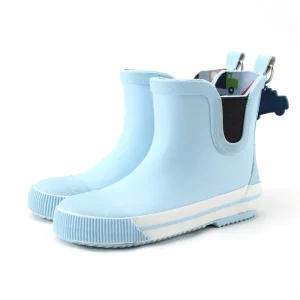 Unisex Kids Rubber Rain Boot with Comfortable Anti-Slippery Outsole Waterproof Printing Fabric Lining Rain Shoes for Toddlers