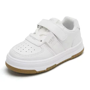 Unisex Kids Sneakers for Winter White School Uniform Casual Shoes with Lighted Rubber Insole Toddler Size for Boys Girls