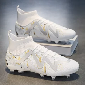 Unisex Kids Students Winter Football Boots Astroturf TF Turf AG FG Cleats Lightweight Anti slip Durable TPU Outsole Lace Soccer