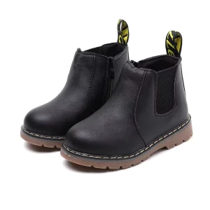 Unisex Korean Style Martin Boots Girls Elegant Slip On Kids Cotton Boots Autumn Winter Fashion Factory Trendy