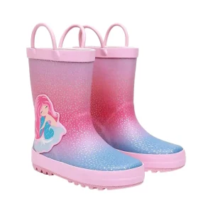 Unisex Latest Print Boots for Kids Colorful Stripes Children’s Rubber Rain Boot for All Seasons