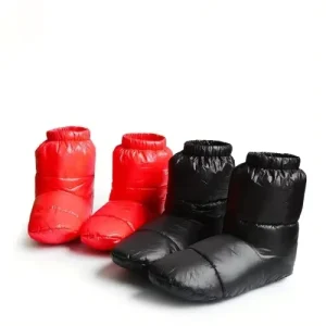 Unisex Lightweight Quilted Down Slipper Warm Cozy Boots Indoor Snow Booties Water Resistant Shoes for Women Men and Kids
