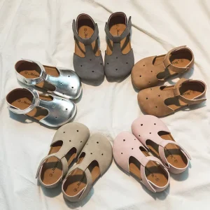 Unisex Little Kids Cork Sandals Summer Casual Round Toe Platform Anti Slip PU Flat Design