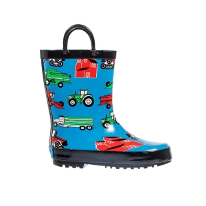 Unisex Midi Rubber Rain Boots Waterproof Light Weight Cotton Lining Toe Anti Slip Insole for Kids Babies Work Winter Summer