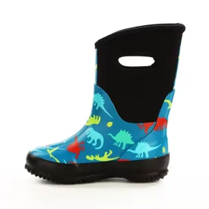 Unisex Neoprene Printing Warm Keeping Rubber Rain Boots for Kids Waterproof Rubber Rain Boots