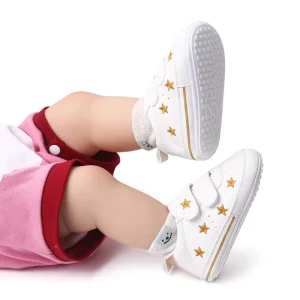 Unisex Prewalker Baby Shoes Non slip Soft Sole Baby Shoes Kids White Canvas Shoes Light Weight