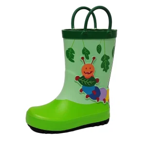 Unisex Rubber Rain Boots for Kids Comfortable Half Boot with Caterpillar Printing Rainproof Protection