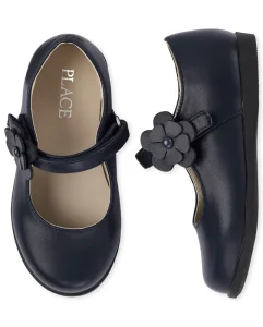 Unisex School Kids PU Leather Black Loafers with Hook and Loop Closure for Party Spring Autumn Winter