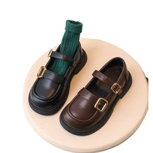 Unisex Spring Kids Leather Shoes for Boys and Girls Soft Light Casual Slip on Loafers Candy Color for Wedding and Winter