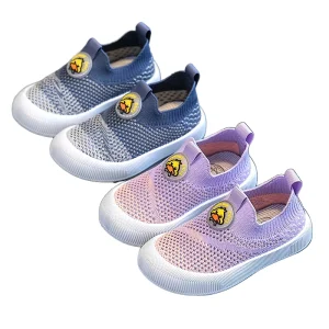 Unisex Spring Summer Sport Kids Shoes for Boys Girls, Knitted Breathable Casual Slip-On Design for Walking, Toddler Use