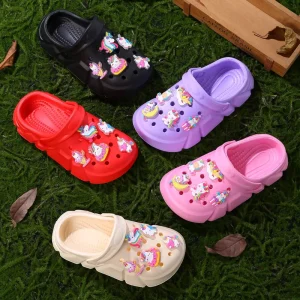 Unisex Summer Garden EVA Clogs Boys Girls Sneaker Flat Beach Sandals Kids Lightweight Water Shoes Printed Design Casual