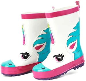 Unisex Trendy Rainboots for Kids Fashionable Cute EVA Insole Rain Shoes Mid Calf Hard Wearing Fur Custom Design for Summer