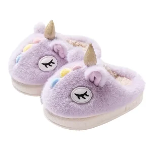 Unisex Unicorn Warm Slippers Comfortable Wave like Cozy Soft Indoor House Slippers for Toddler