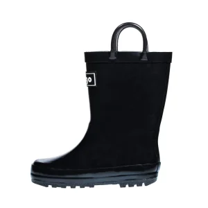 Unisex Waterproof All Black Kids Rain Boots