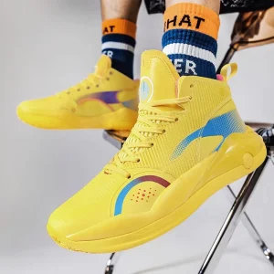 Unisex Yu Shuai FHUE Basketball Sneakers Youth Older Kids Performance Game Shoes Noise-making Friction Design Summer