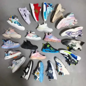 Various Styles of Mixed Mesh Breathable Running and Shock absorbing Sports Shoes for Children in Stock