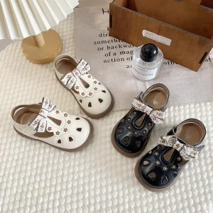 Versatile Women’s Children’s Princess Sandals New Summer Girls’ Elegant Soft Sole Shoes Girls’ Casual Flat Sandals