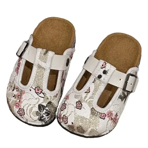 Vintage Kid Baby Slip on Custom Clogs Mules Shoes Outdoor Flats Cork Mule Slippers