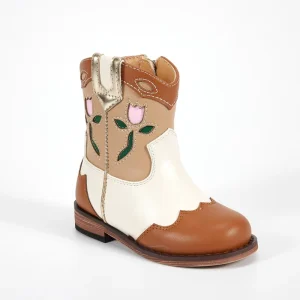WETKISS Factory Custom Texas Western Child Shoes Ankle Boots Round Toe Floral Cowgirl Boots Flat Kids Cowboy Boots