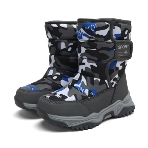 Warm Lined Ankle Bootie Snow Boots for Boys Winter water repellent Anti Slippery Plush Lining Height Increasing Size 26 38