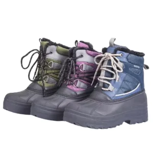 Warm Lining Waterproof Upper Anti-slip Rubber Sole Unisex Midi High Laced Plush Midsole Comfortable Kids Snow Boots