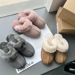 Warm Non Slip Fur Integrated Home Wool Slippers Kids Winter Comfortable Thickened Couple Style Optimal Home Comfort Children