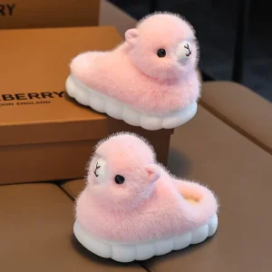 Warm Slippers Autumn and Winter Kids Alpaca Sheep Pantuflas Soft Slides Shoes Slippers