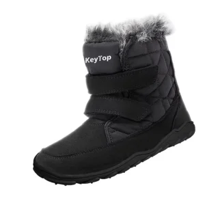 Water Resistant Fully Fur Lined Casual Barefoot Zero Drop Wide Toe Box Winter Snow Hiking Boots for Kids Mens