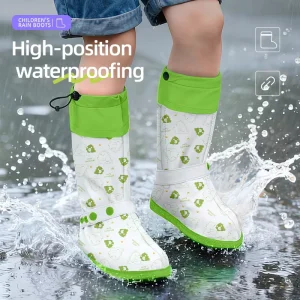 Waterproof Breathable PVC Light Weight Soft Winter Summer Autumn Rain Shoe Boot Covers Overshoes Anti-Slip Zipper Sock Style