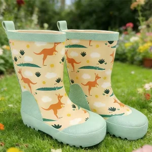Waterproof Cartoon Animal Printed Children Rubber Kids Rain Boots for Girls
