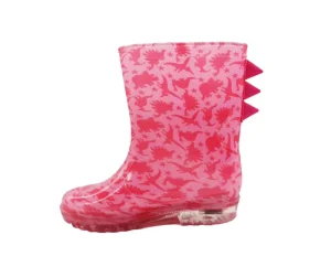 Waterproof Children’s Pvc Rain Boots Transparent Sole With Light Rain Boots for Kids